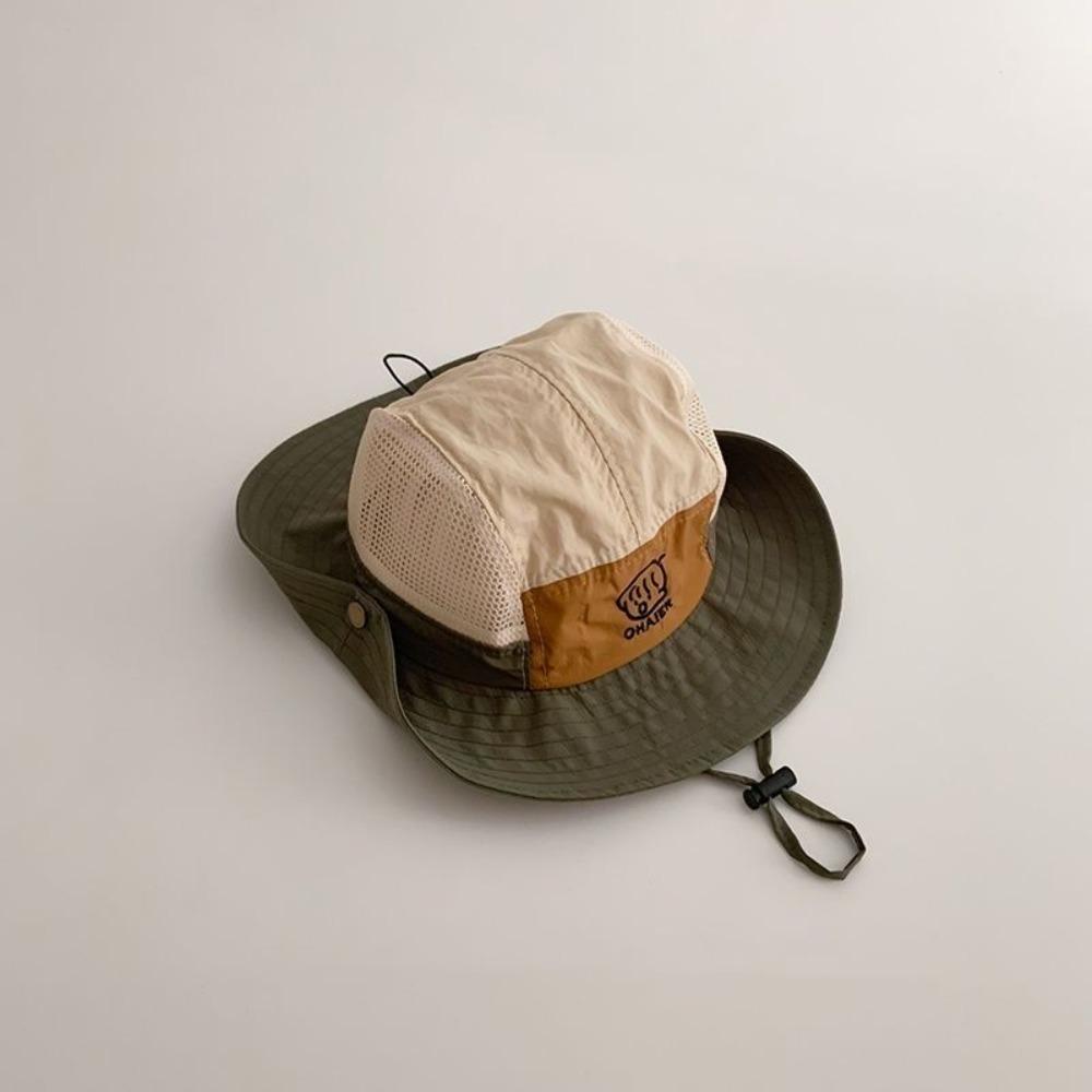 Mesh Kids Bucket Hats Quick Drying Children Fisherman Hat New Drawstring Basin Cap  Outdoor