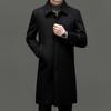 Autumn and Winter Long Cashmere Coat for Middle-aged and Elderly Men Plus Velvet and Thickened Wool Windbreaker Father and Grandfather Woolen Coat