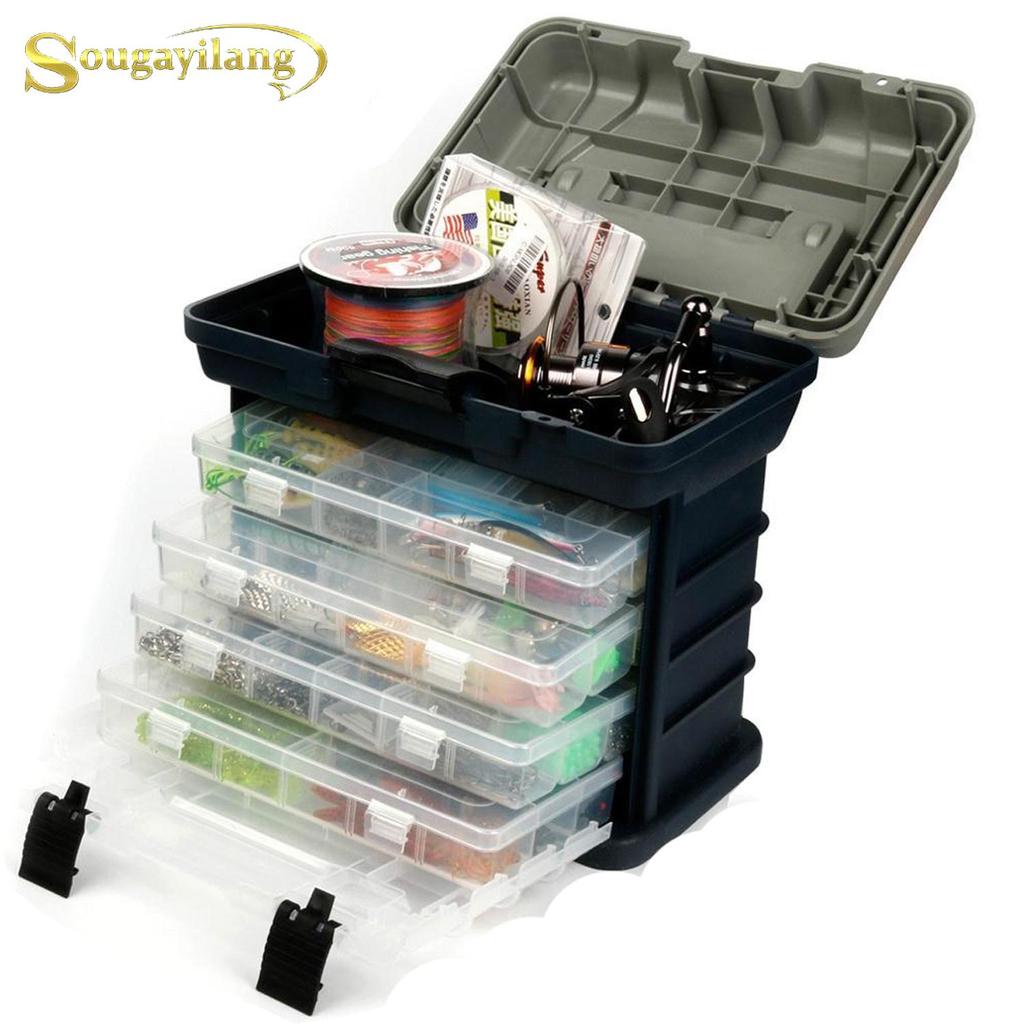 5 Layer Big Fishing Tackle Box ABS Plastic Handle Fishing Box Carp Fishing Accessories Lure Case Fishing Tackle Boxes