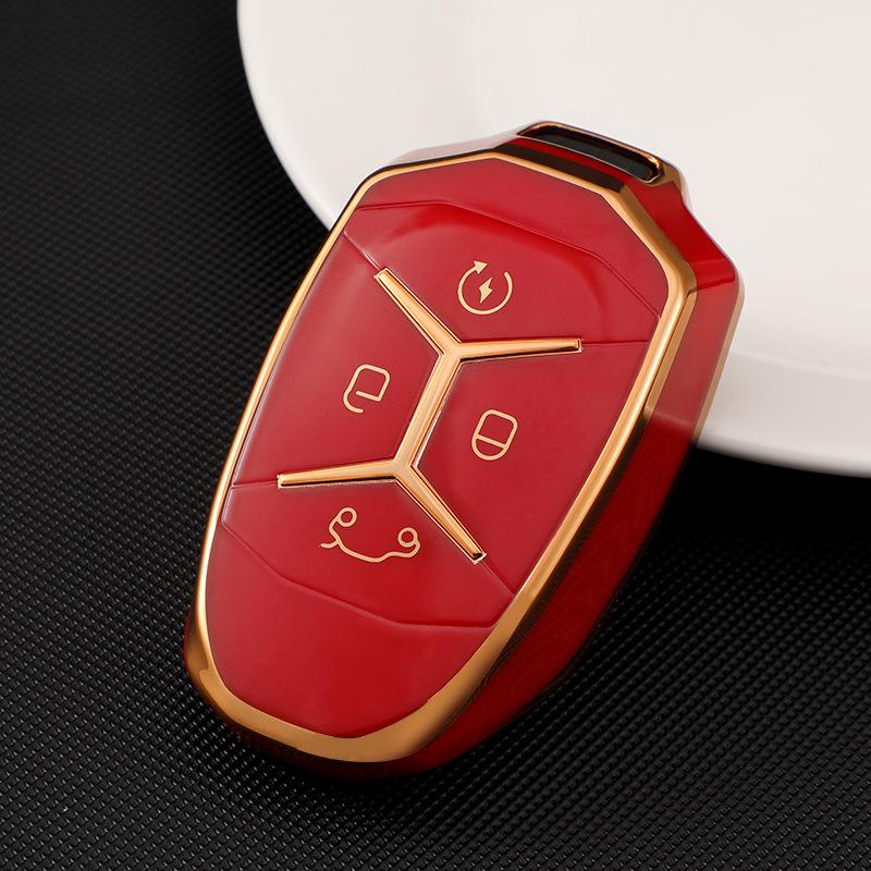 Lynk&Co Key Fob Shell: Gold Edge TPU Case for 01/02/03/05 Models