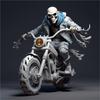 Cool Skeleton Figures Sports Series Skull Resin Crafts Halloween Decorations Car Instrument Panel Desk Decoration