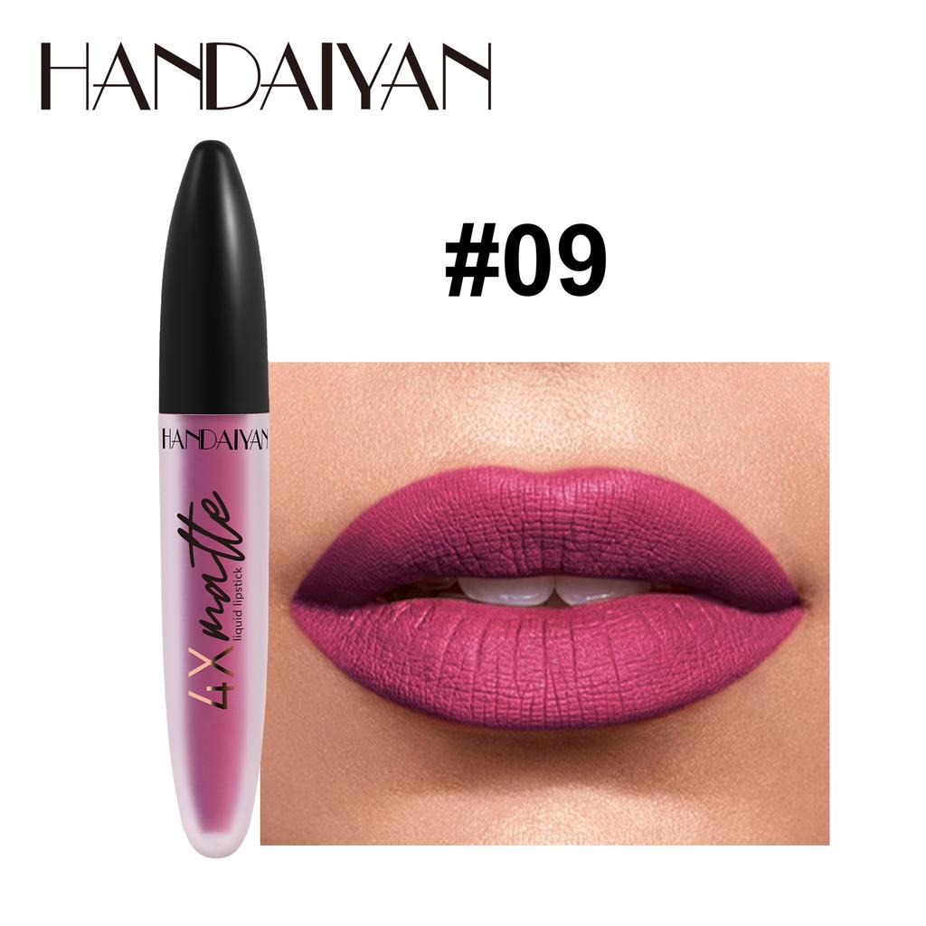 HANDAIYAN Matte Waterproof Lip Gloss Sexy Lipgloss Liquid Lipstick Nude Pink Purple Makeup Long Lasting Tinted Lip Glaze