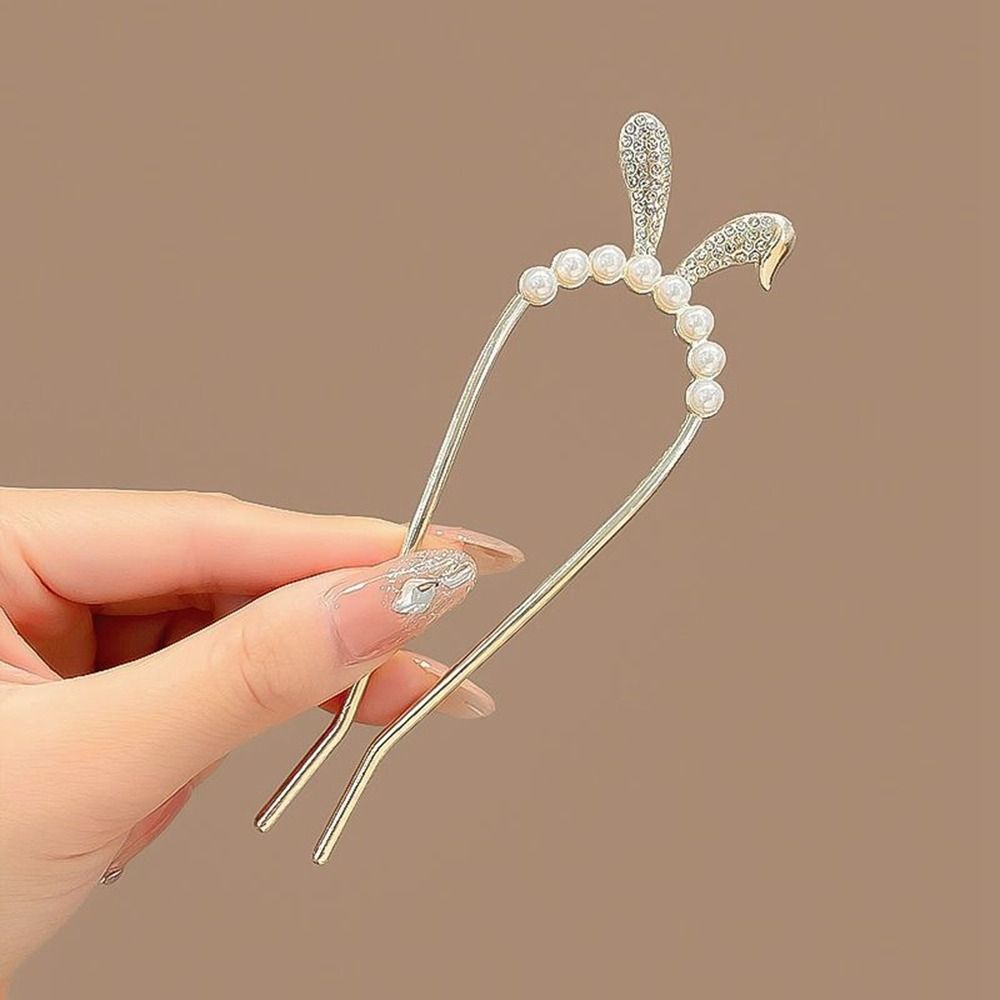 U-shaped Pearl Hairpin Headdress U-shaped Hairpin New Pearl Pendant HairClip Women Girl