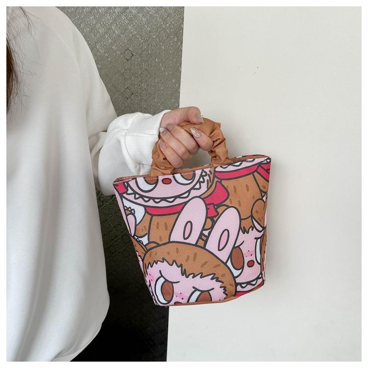 Labubu креативная мультяшная милая стеганая сумка корейская версия высокая ценность стиль инс портативная универсальная сумка-ведро KTY
