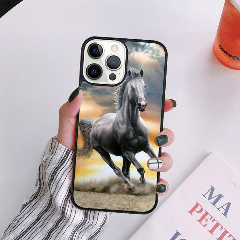 Чехол для телефона «Бегущие лошади» для iPhone 17 Air 14 13 12 16 Pro Max 15 Plus Защитный корпус Max coque