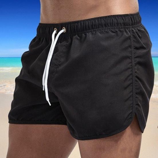 Men Shorts Lightweight Breathable Athletic Elastic Waist Casual Ultra-Short Solid Color Shorts Beach Summer Wear