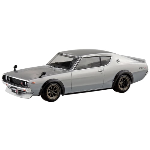 Aoshima Bunka Kyozai 1/32 Scale The Snap Kit Series Nissan C110 Skyline GT-R Custom (Silver) Pre-Colored Plastic Model Kit No. 18-SP1