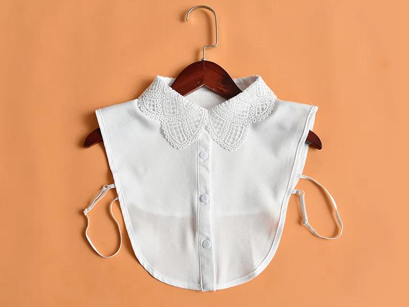 Shirt Fake Collars for Womens White Black Vintage Detachable Collar False Collar Lapel Turn Down Blouse Top Tie Decor