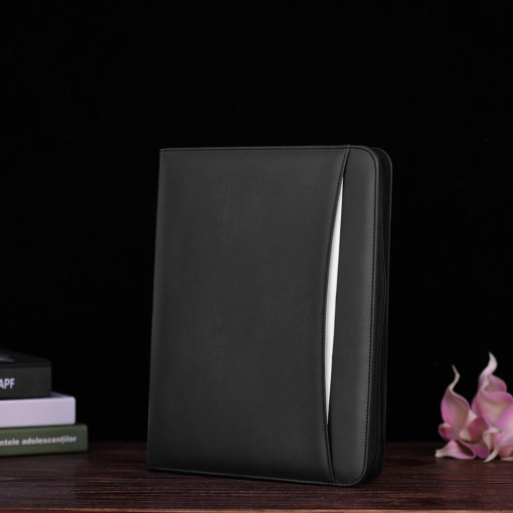 Многофункциональный портфель формата А4 на молнии, профессиональный Padfolio, органайзер для документов с блокнотом, карманами для визиток для
