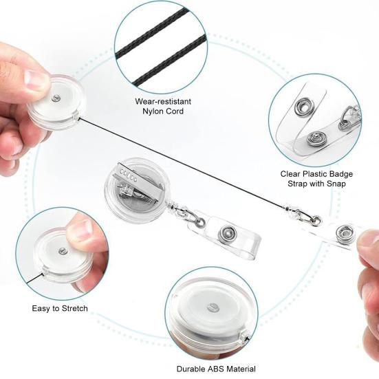 Катушка-бейдж для удостоверения личности, вращающийся на 360 градусов зажим, сверкающий нескользящий выдвижной держатель для бейджа, зажим для врача, медсестры, медицинского персонала, офиса