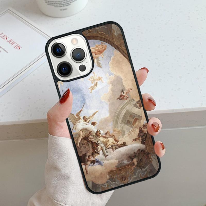 Винтажный барочный рисунок Чехол для телефона Для iPhone 17 Air 11 12 13 14 15 16 Pro Max Чехол Для iPhone 17 Air Max Plus Чехол-ракушка