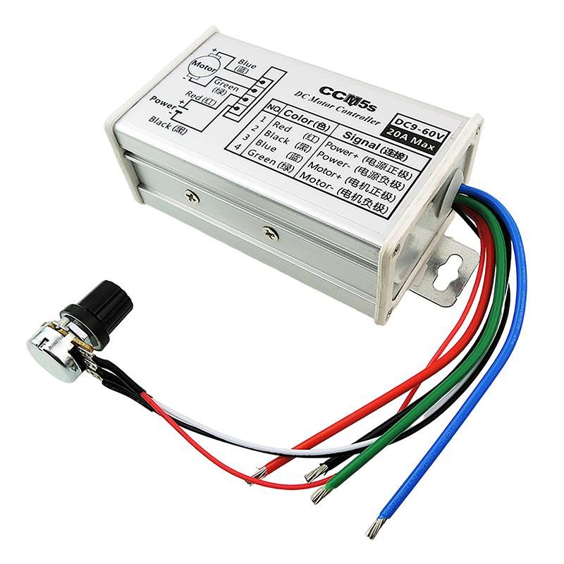 Бесступенчатый регулятор скорости двигателя постоянного тока DC 9V-60V 12V 24V 60V 20A Модулятор ширины импульса регулятор скорости двигателя PWM