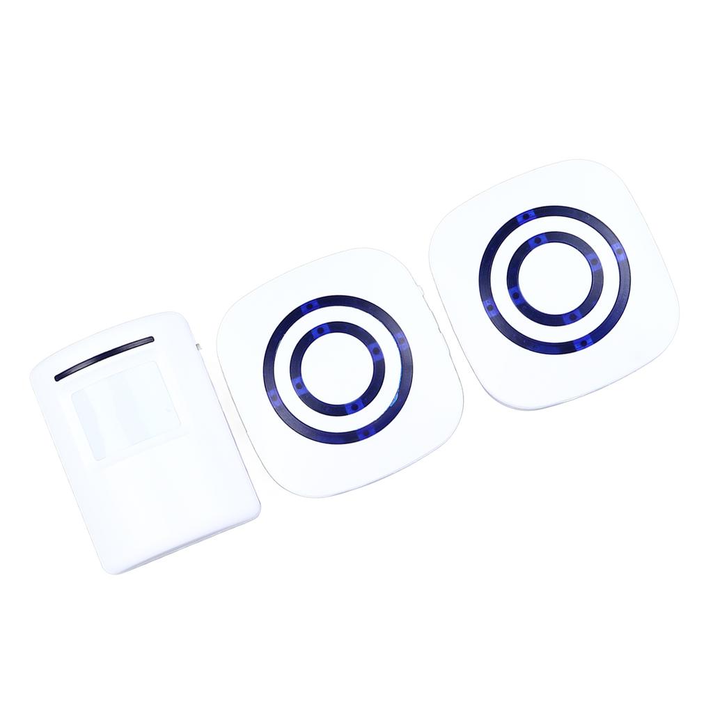 Motion Sensor Doorbell Wireless Door Entry Welcome Bell Plug In Receiver with Two Transmitter for