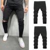 High Quality European And American Men'S Elastic Tight Fitting Small Leg Jeans