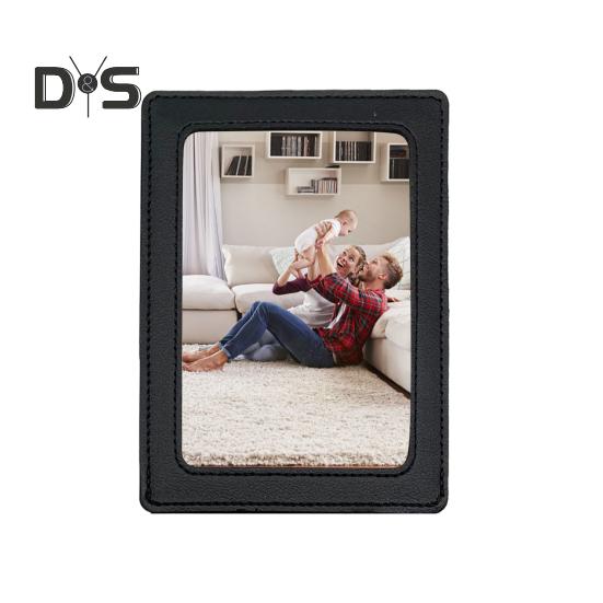 Car Picture Frame Faux Leather Vehicle Sun Visor Photo Holder for Car Display Your Photographs Both Vertically And Horizontally
