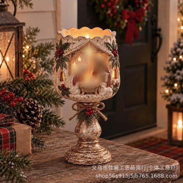 Hot Styling Fun New Fashion Christmas Heirloom Glow Christmas Candlestick Decoration