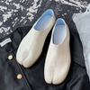 Fashion Glitter Silver Leather Flat Trotter Shoes Woman Designer Tabi Ninja Loafers Women Soft Bottom Split Toe Moccasins 2025