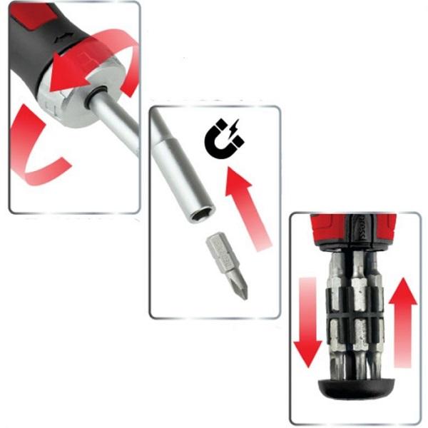 MULTI-RATCH SCREWDRIVER + BITS - DED06A050