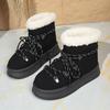 Winter New Snow Boots Plus-size Flat Short Cotton Shoes Women's Plush Thickened To Warm The Snow
