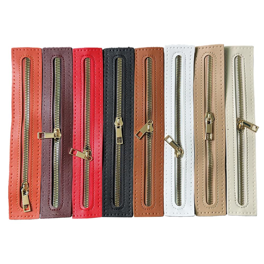 Многоцветная искусственная кожа, прошитая вручную, молния, сделай сам, сумка-молния, сменная, мягкая кожаная сумка-молния, модификация, аксессуар