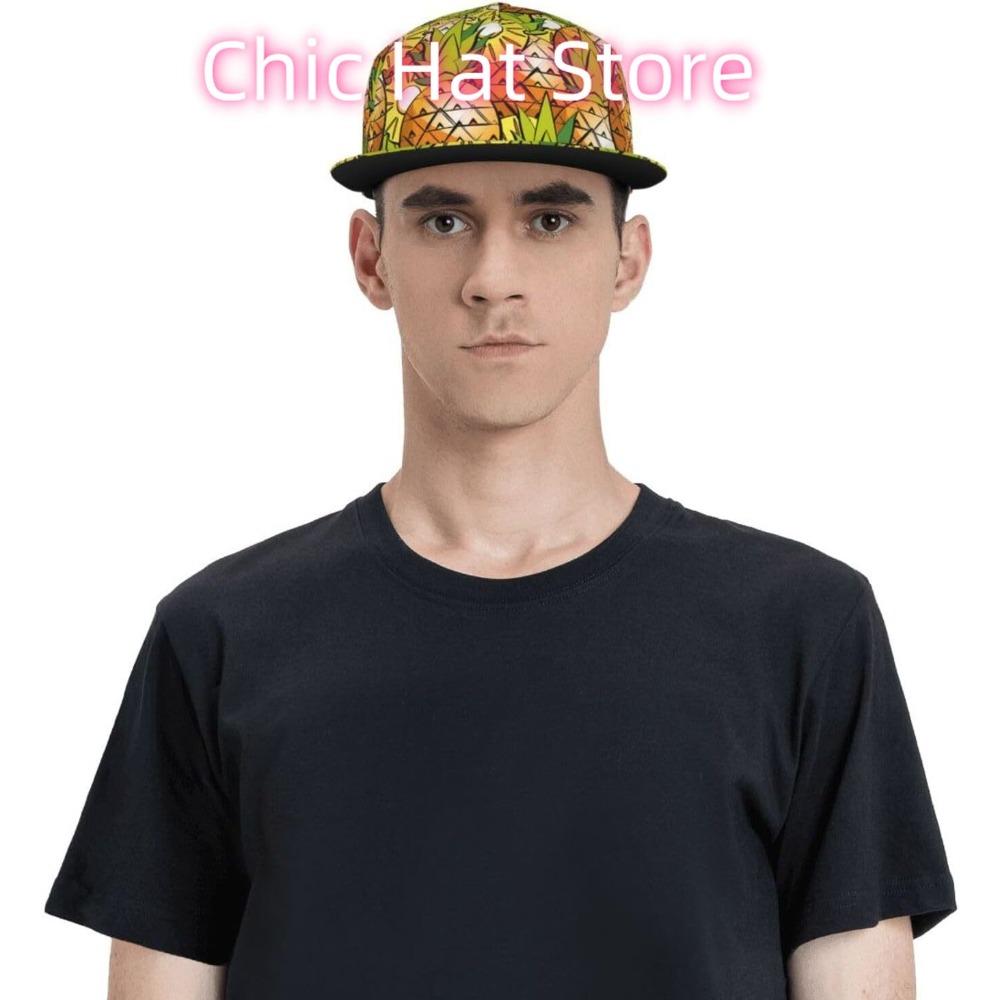 Регулируемая бейсболка с плоским козырьком Snapback для мужчин и женщин, Хип-хоп бейсбольная кепка - Тропические летние фрукты