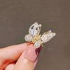 Cute Girl Rhinestone Korean Butterfly Hair Claw Grasping Clip Hair Accessories Pearl Hair Clip