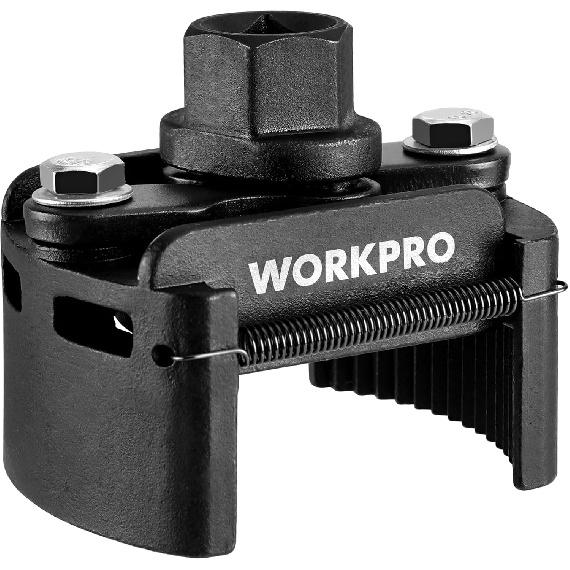 WORKPRO Универсальный ключ для масляного фильтра Регулируемый с пружинным самозажимом, Инструмент для снятия масляного фильтра, Набор для замены масляного фильтра, Идеально подходит для моторных фильтров,