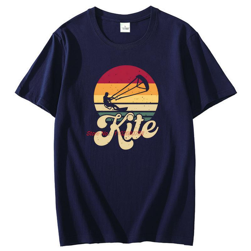 Vintage Kitesurfing Graphic T Shirts Cotton Short Sleeve Tshirts Unisex Summer New Shirts And Tshirts Fashion Print T Shirt