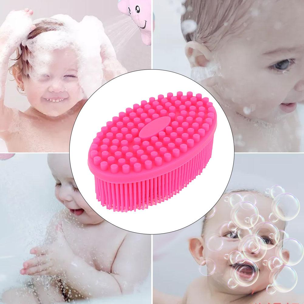 Silicone Baby Sensory Brush Massage Bath Tactility Training Brush Hair Washer Comb( Red)