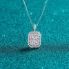 New Real Moissanite Square Pendant Necklace Radiant Cut Emerald Cut Diamond S925 Sterling Silver Fine Jewelry Gift for Women