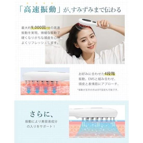 Tibnozt Electric Brush EMS Lift Scalp RF EP 3D Vibration 2 Color LED Negative Ion Large Capacity Liquid Case Used Serum Dropper Hair Head Muscles Gift