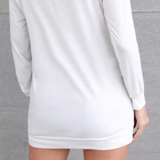 Women T-shirt Solid Color Off Shoulder Autumn Long Sleeve Slash Neck Strapless Pullover Streetwear
