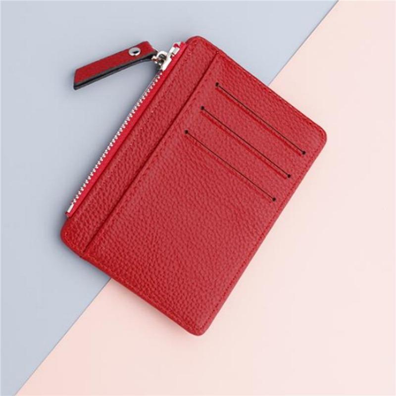 Wallet Mini PU Leather Card Holders Credit Cards Slots Purse Men Women Zipper Coin Pocket Short Wallet
