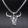 1 шт. Модный кулон в виде головы быка, ожерелье в виде животного-ковбоя, ювелирные изделия унисекс из нержавеющей стали для мексиканской корриды