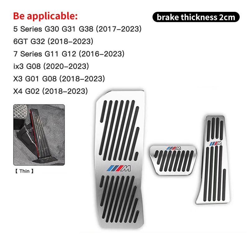 BMW M Power Pedal Cover Aluminum Alloy Non-Slip Accessories For BMW M E90 E60 F30 F10 E39 E36 F20 G30 G20 E87 E92 E91 /Sticker GG8