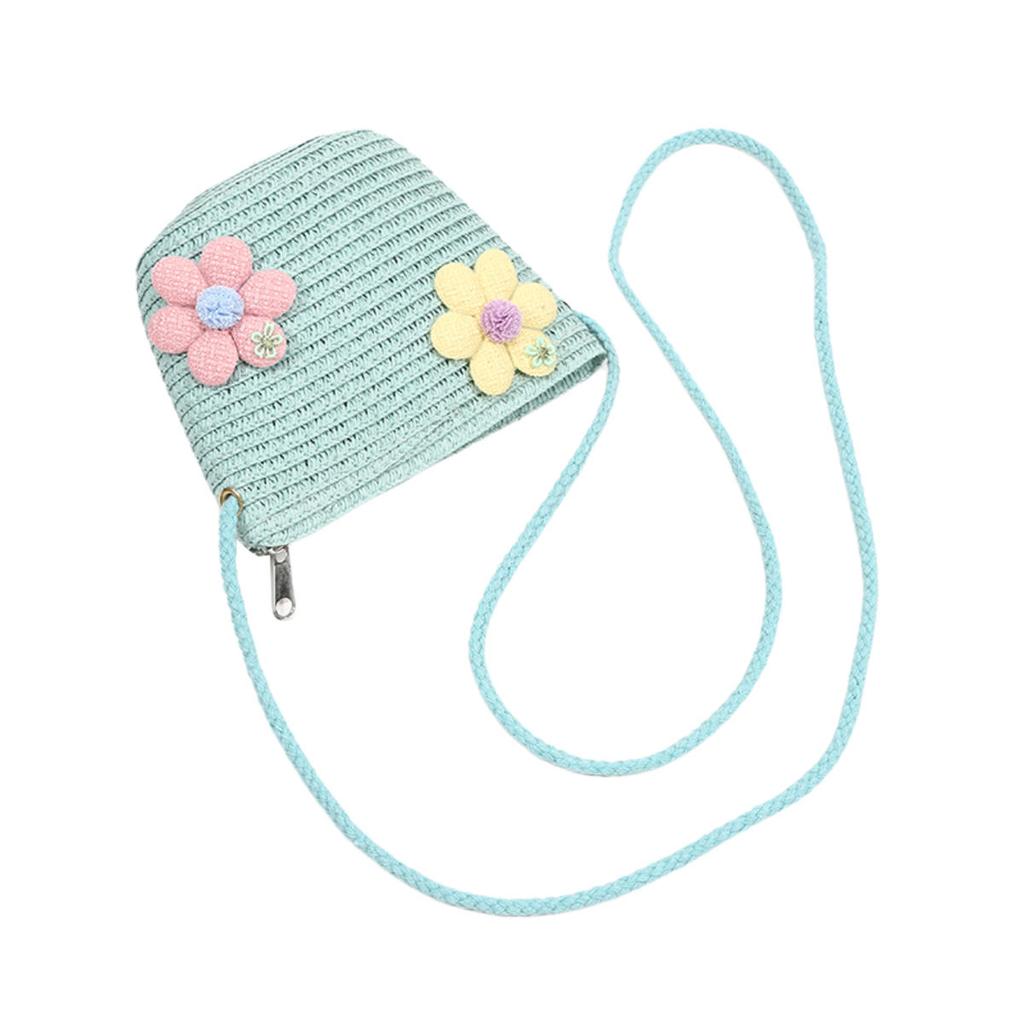 Девочка Молния Цветок Соломенная Сумка Милый Реквизит для Фото Ручной Работы Плетеная Детская Сумка-Мессенджер Корзина для Хранения Кошелек для Монет Сумка-Кроссбоди