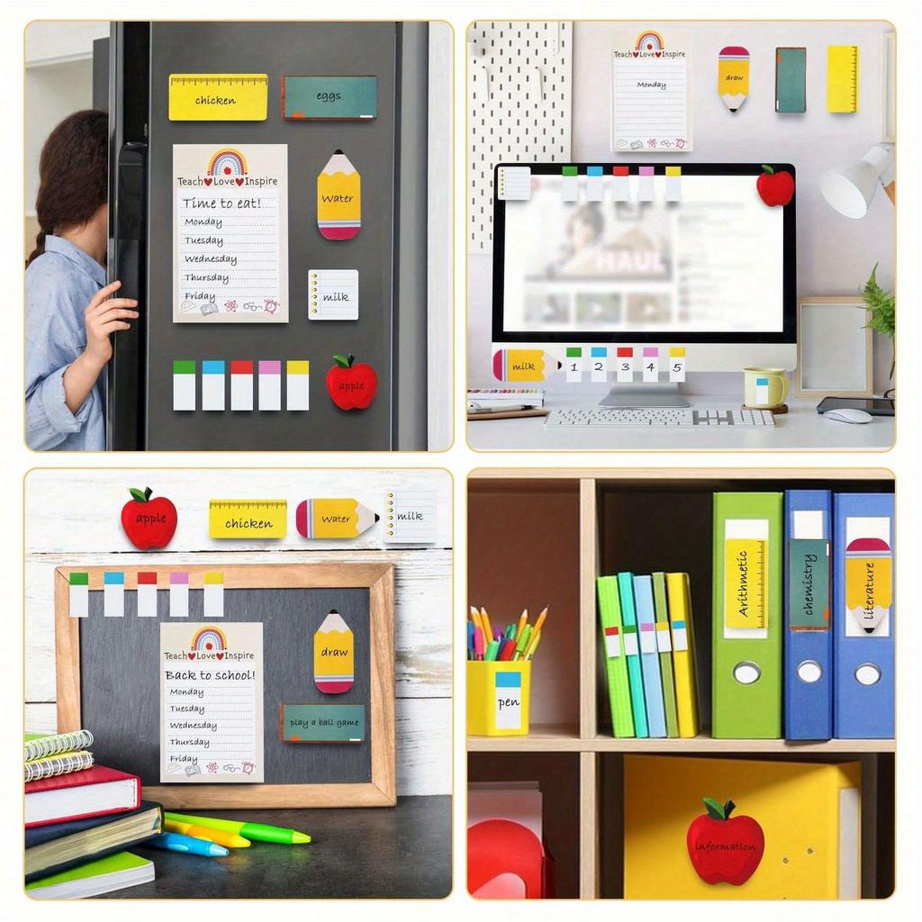 Teacher Sticky Notes Set - Teaching Supplies Shaped Sticky Note Pads Teacher To Do List Notepad Writing Memo Pads For Teacher Appreciation