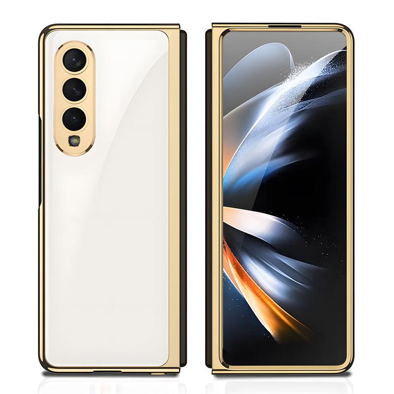 Роскошный чехол для телефона с гальванической рамкой для Samsung Galaxy Z Fold 4, защитный чехол для камеры Galaxy Z Fold4