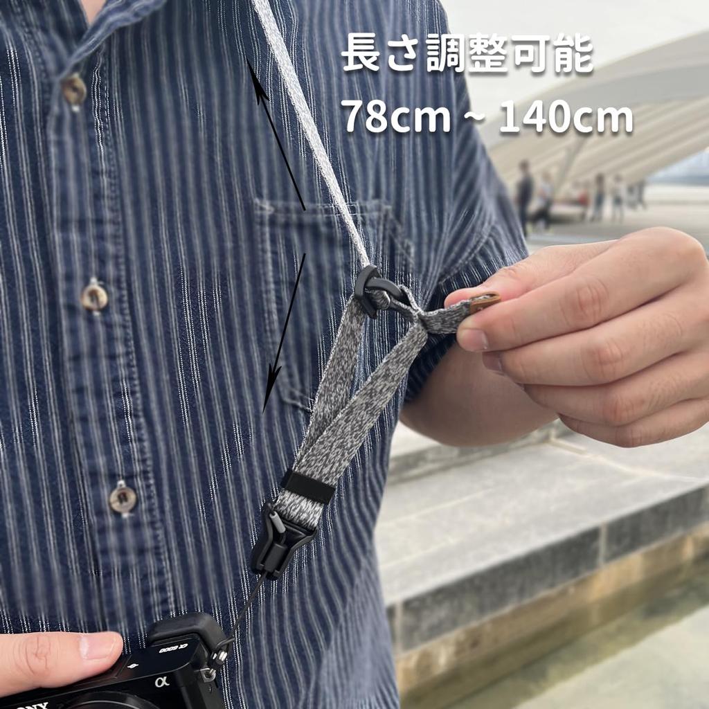 AooCare Камера Плечевой Шейный Регулируемый Кроссбоди Съемный Ремешок, Ремешок, Ремешок, Длина, Легкий, Ремешок, (Серый)