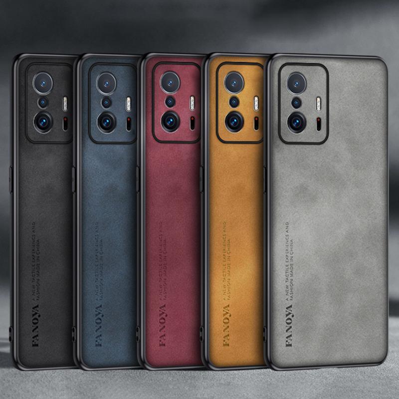 Чехол для Xiaomi Mi 11T Pro Роскошный чехол для телефона из искусственной кожи для Xiaomi 11T Pro Mi11T 5G Задняя крышка Матовый силикон Полная защита