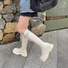 Autumn Thin Internet Celebrity Knight Boots Women's 2025 New Tall Martin Boots Thick-soled Cross-strap Boots Tide