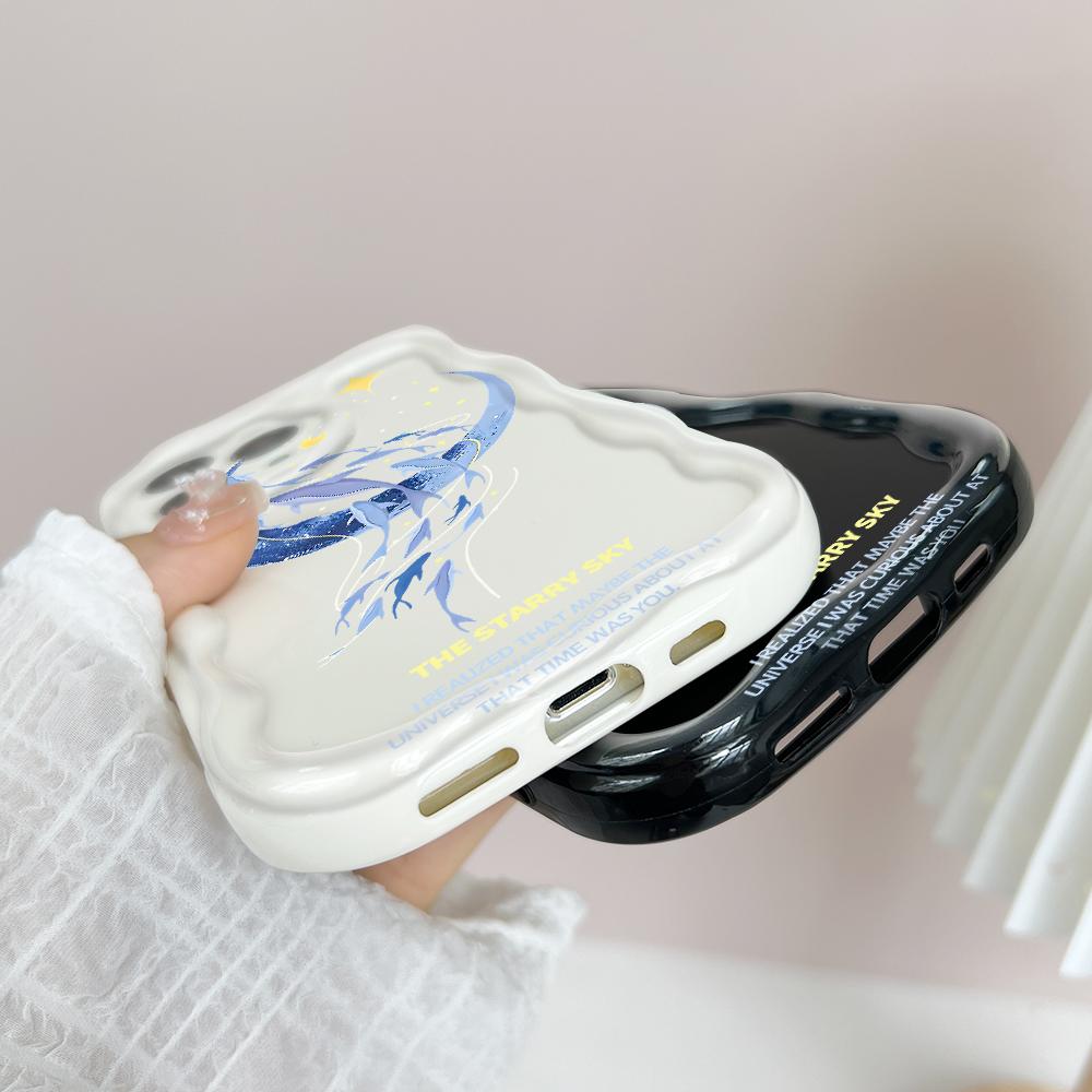 Милый мультяшный узор, кремовая текстура, мягкий силиконовый чехол с волнистыми краями, чехол для телефона Samsung