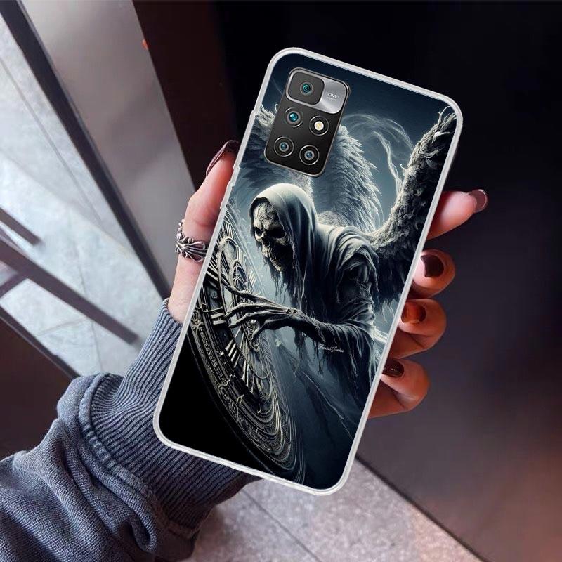 Death Grim Reaper Skull Scythe Phone Case For Xiaomi Redmi Note 15 14 14S 13 12S 12 Pro Plus 11S 11 10S 10 4G Cover 11E 11T 5G P