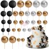 32Pcs Ball Cake Toppers Mini Balloon Cake Topper Sticks Cupcake Foam Ball Kids Jungle Birthday Party Cake Decoration Baby Shower