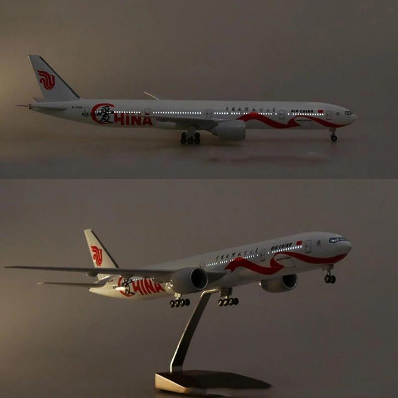 Декоративная смола B777 47 см 1:157 Масштаб Литая Модель Самолета Air China International Airlines Выставочный Самолет Коллекция Со Светодиодом