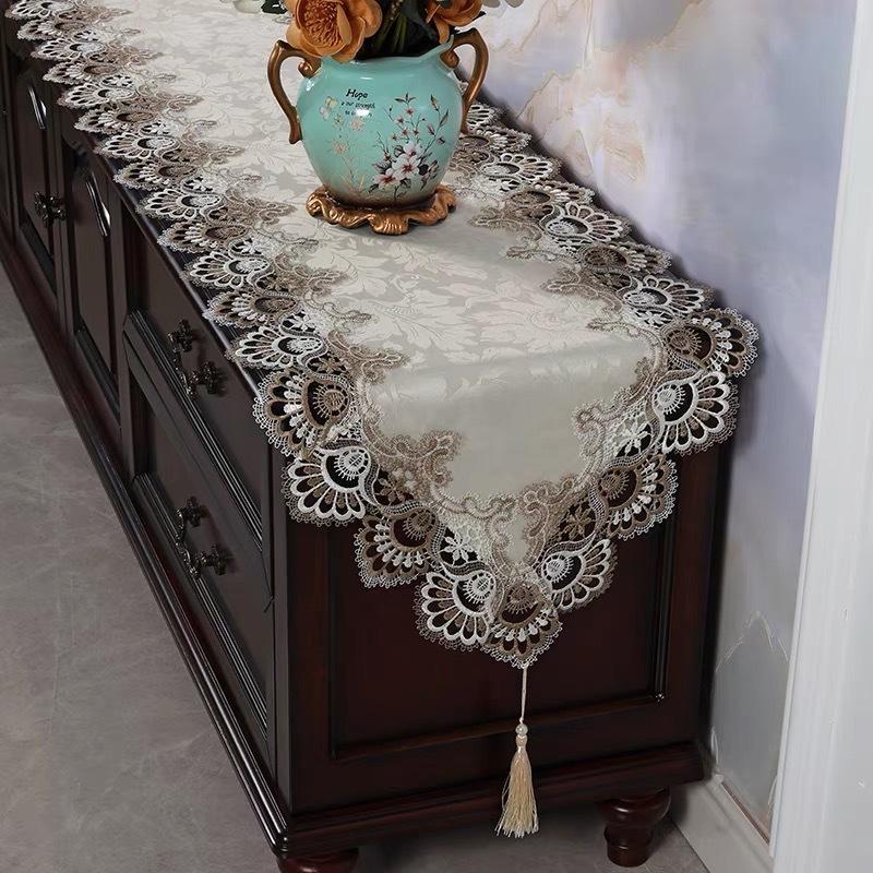 Lace Table Flag Fabric Dust Cover Fringed Household Tv Cabinet Shoe Cabinet Coffee Table Tablecloth