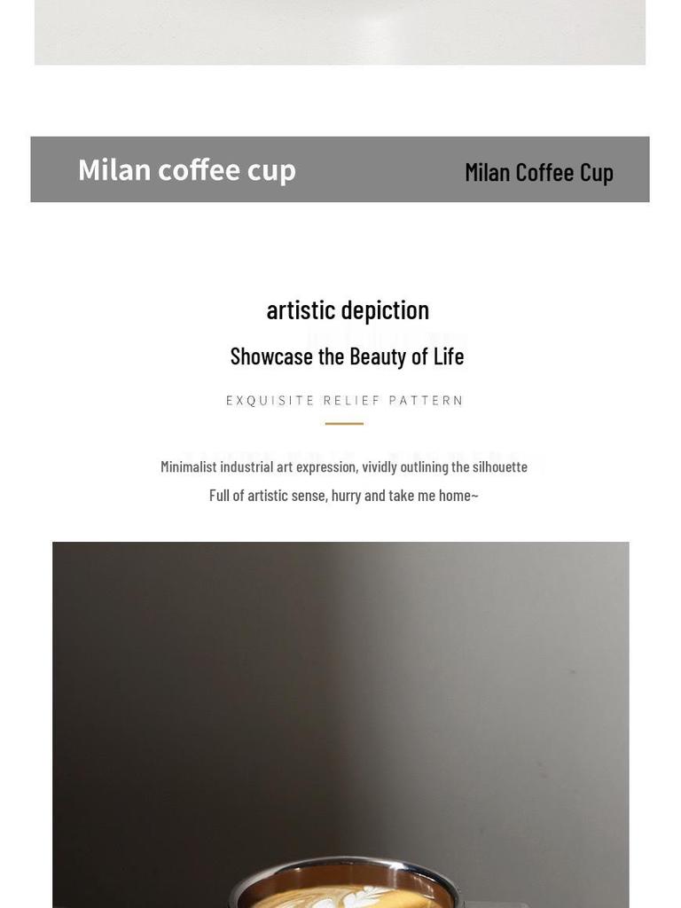 Набор из 2-х двойных термокружек для кофе Milan Luxe из нержавеющей стали