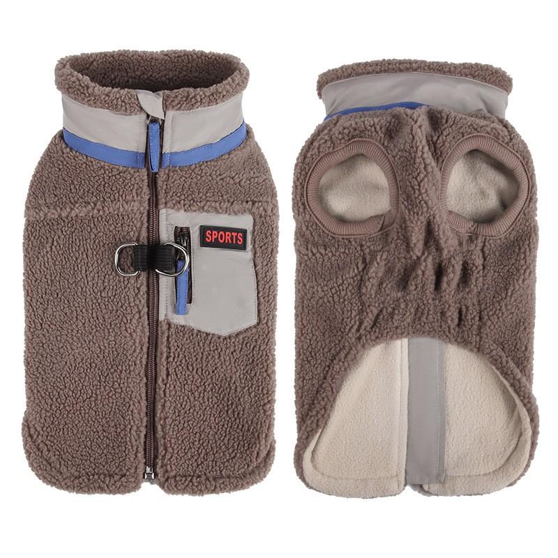 Winter Dog Coat Soft Fleece Pet Sweater Warm Thick Double-Sided Plush Casual Outwear Small Medium Large Dogs