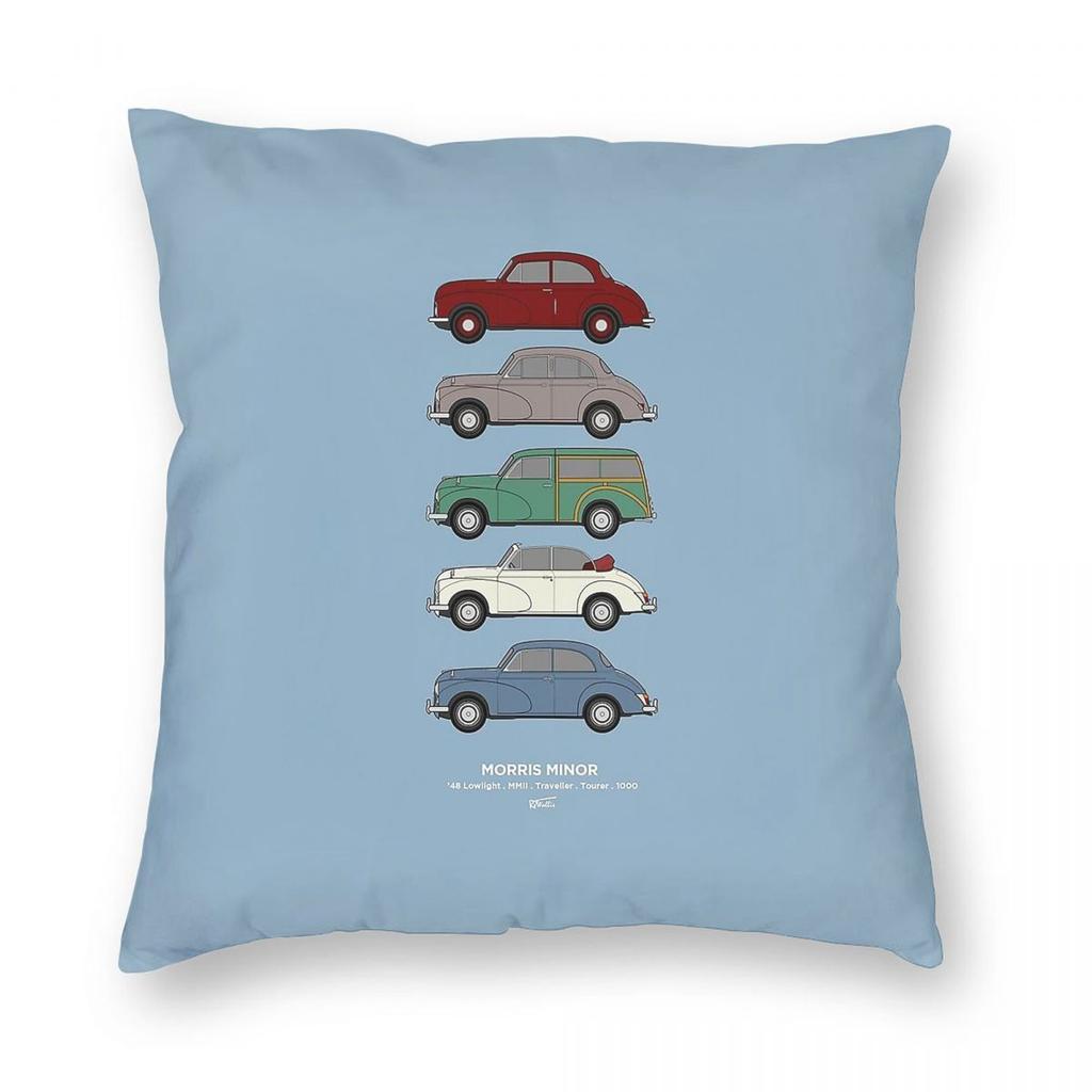 Morris Minor Classic Car Pillowcase Polyester Linen Velvet Printed Zip Decorative Home Cushion Cover 18"
