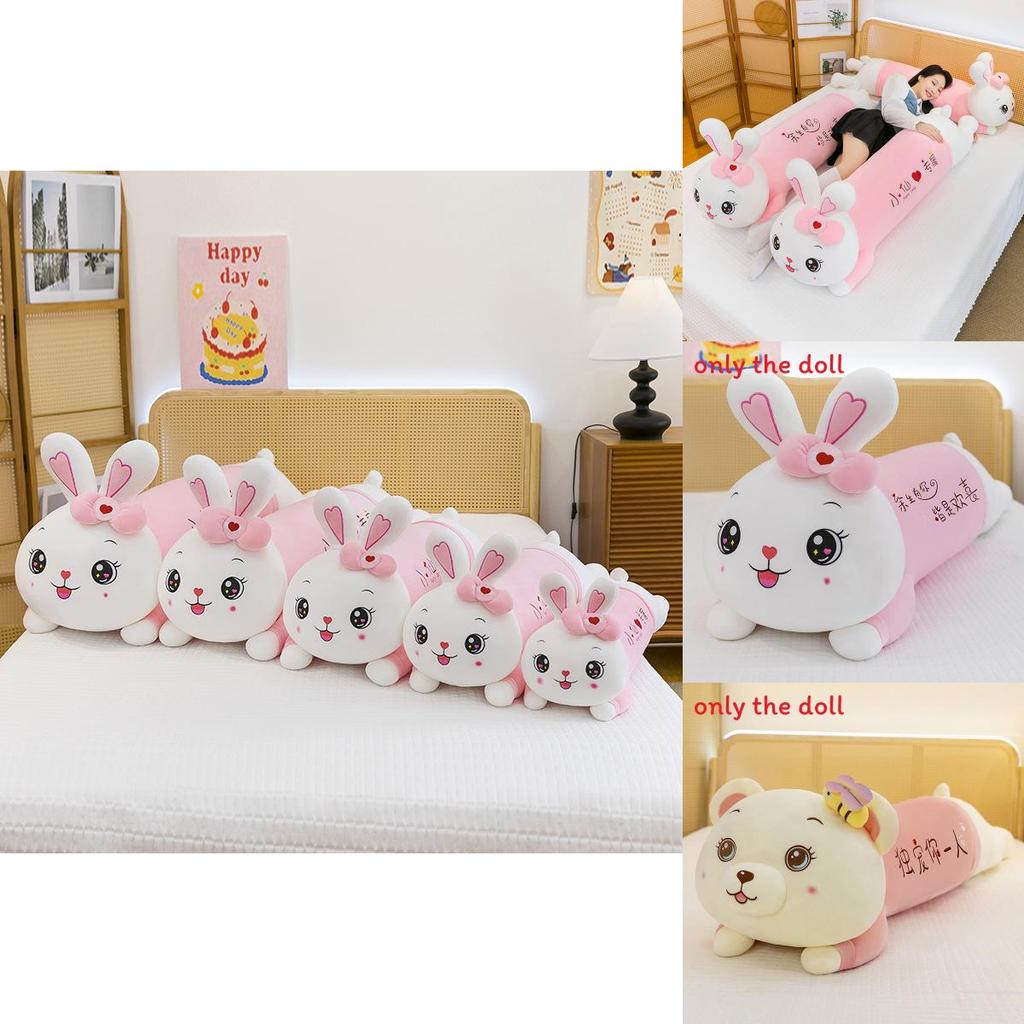 Cute Rabbit Plush Toy With Bow And Embroidery Design For Sleep Kids Girls Girl Bedroom Decor